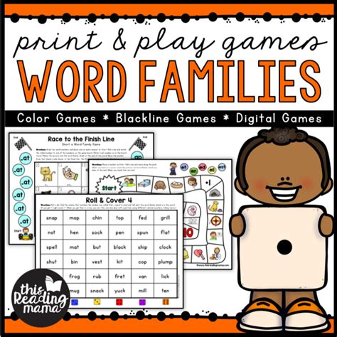 Print and Play Word Family Games .